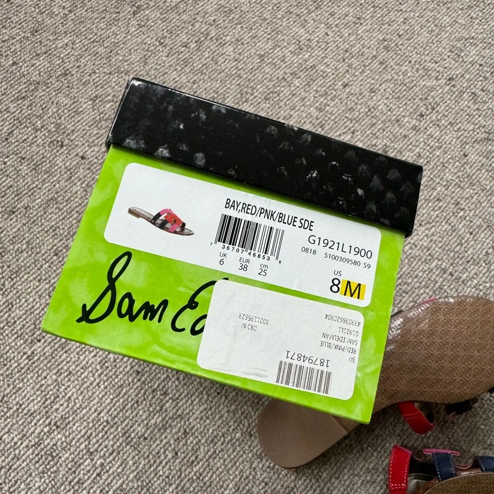 Sam Edelman Pink and Red Slide Sandals - Picture 5 of 5